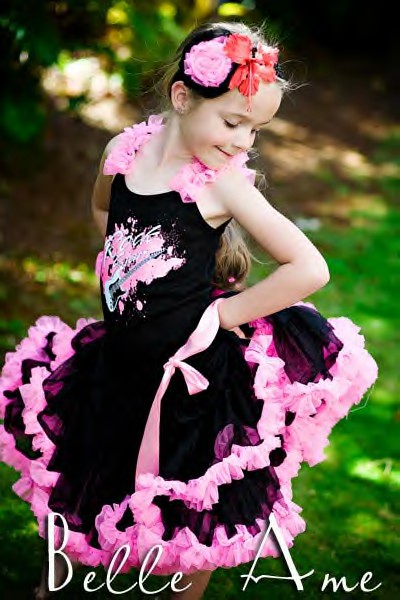 Black and Hot Pink Pettiskirt by Belle Ame